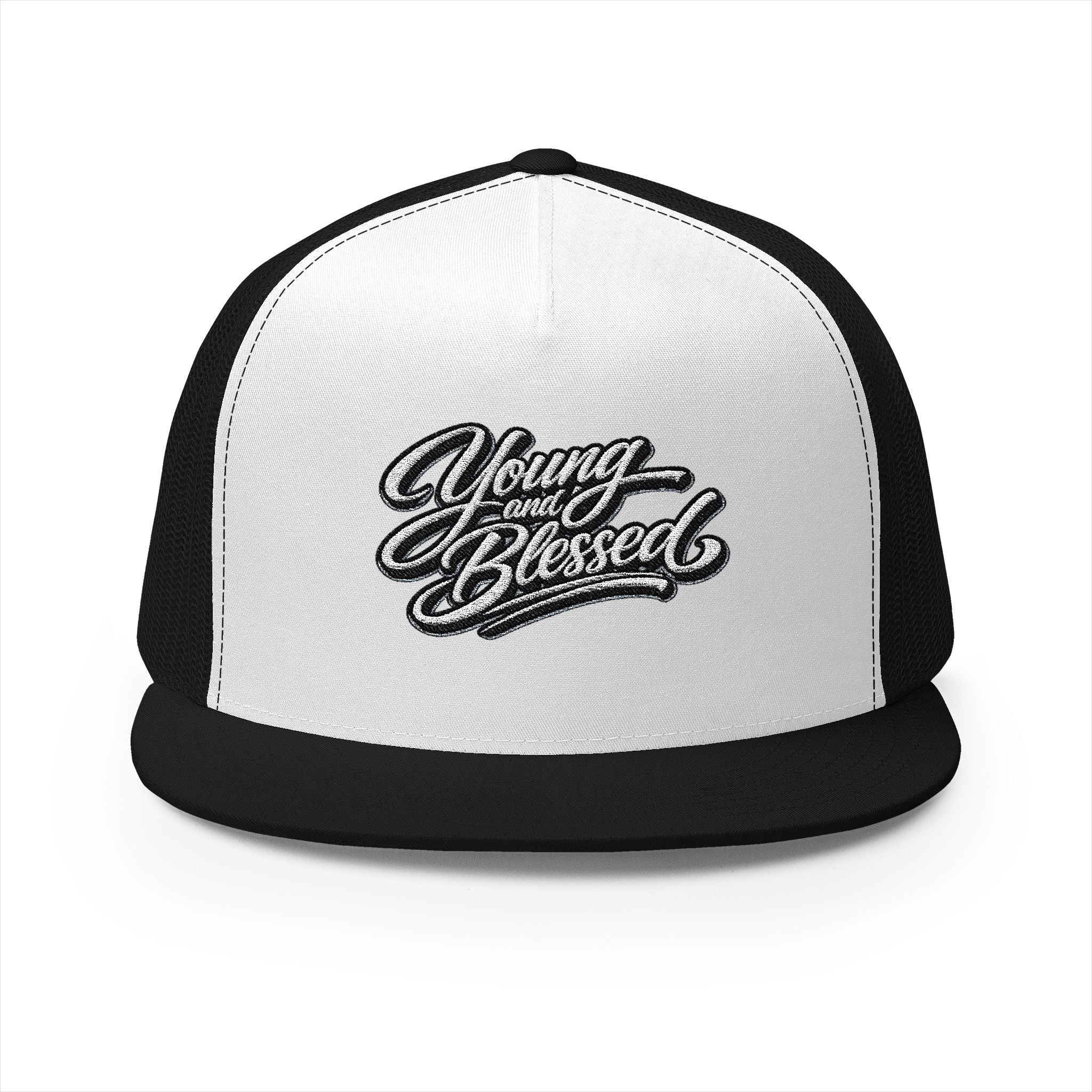 Young and Blessed Flat Bill Trucker Cap