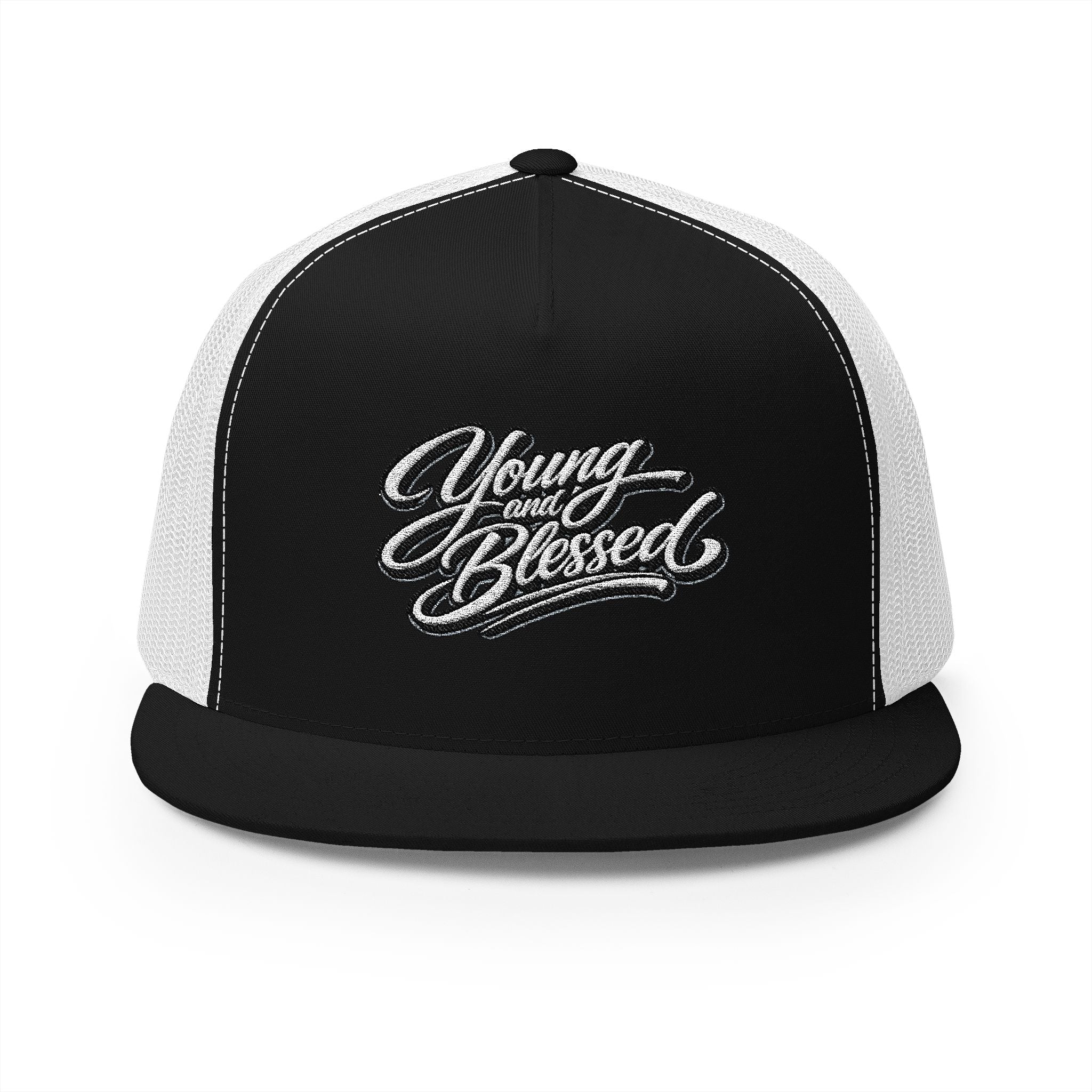 Young and Blessed Flat Bill Trucker Cap